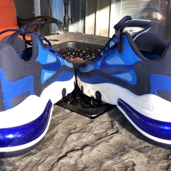 Nike Air Max 270 React Pacific/Hyper Blue CI3866 400 running Size 8.5 men's - Picture 7 of 16